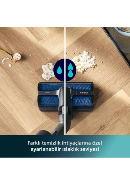 Trio Yeni Islak+Kuru ve Moplu, 25.2 V, 9000 Series, Kendi Kendini Temizleme Özellikli Dikey Süpürge - LUCİOLE BEYAZ LAMBADER HEDİYE!