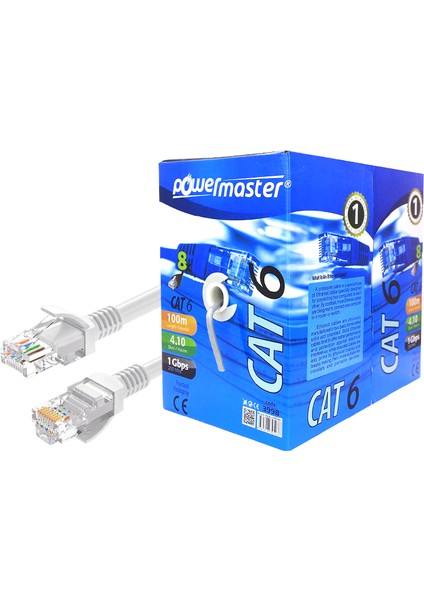 Powermaster 23 Awg Cat6 100 Metre Ethernet Network Kablosu Internet Kablosu Router Kablosu