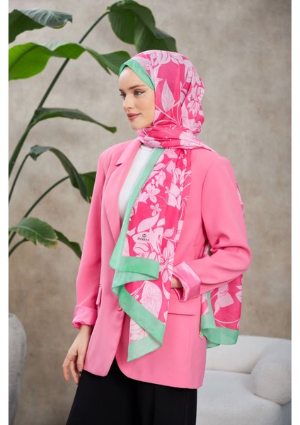 Nature Fulya Soft Şal Yeşil Pembe 3041-04