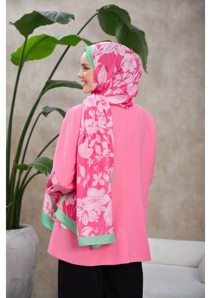 Nature Fulya Soft Şal Yeşil Pembe 3041-04