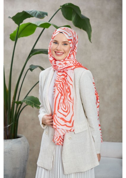 Ethnic Galaxy Soft Şal Turuncu Ekru 3042-01