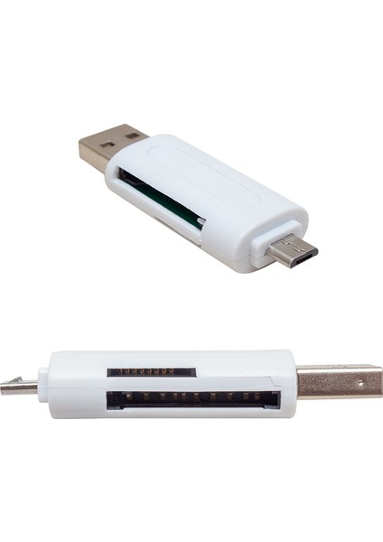 USB To Micro USB Hafıza Kartı Okuyucu Otg Çevirici Card Reader Sd Kart Okuyucu