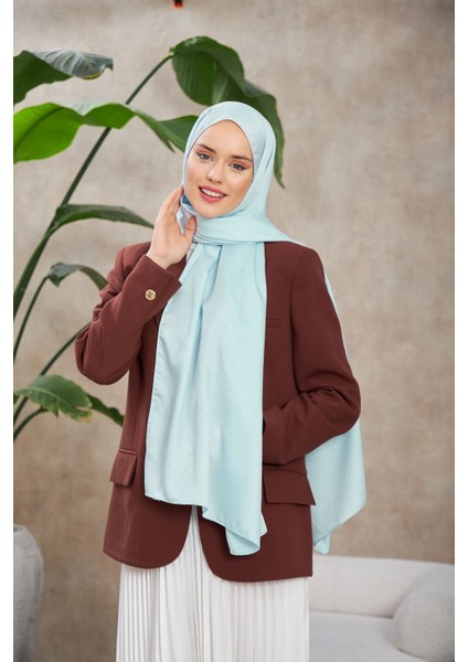 Line Leola Desen Ipeksi Jakar Şal Gri Mavi 9009-10