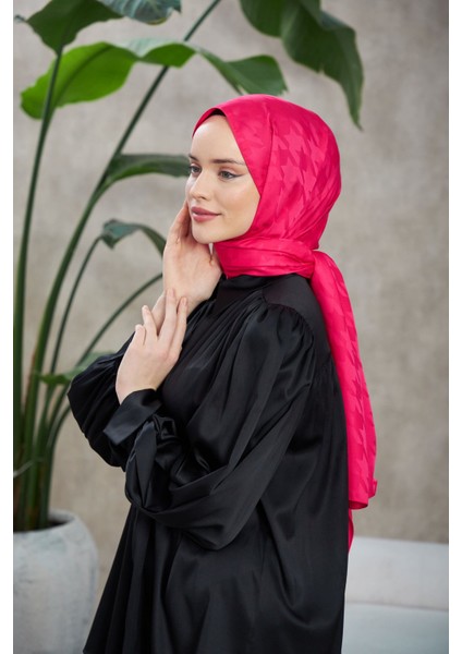Neo Kazayağı Desen Ipeksi Jakar Şal Pembe 9010-01