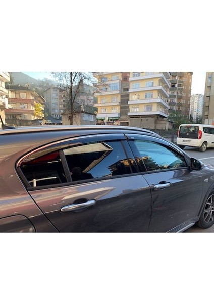 Fiat Egea Cross 2018-2023 Krom Cam Rüzgarlığı Mugen Kromlu 4'lü Set Niken Marka