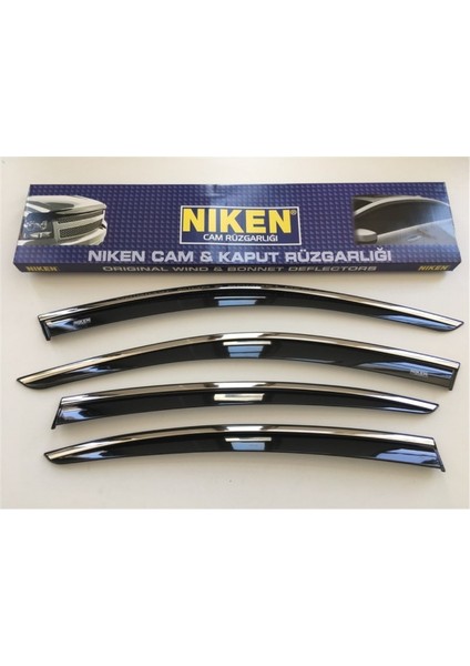 Fiat Egea Cross 2018-2023 Krom Cam Rüzgarlığı Mugen Kromlu 4'lü Set Niken Marka