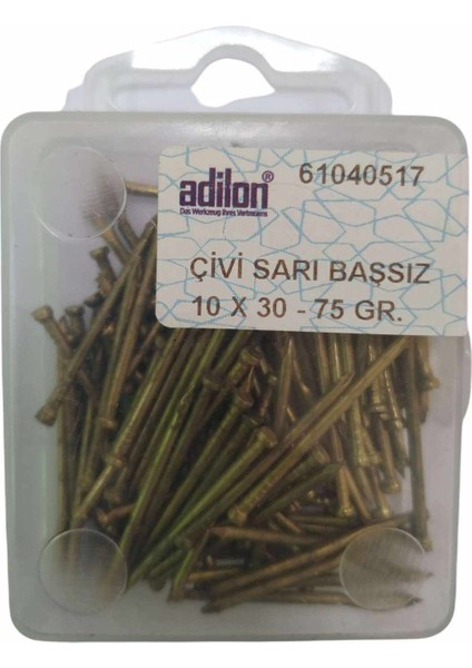 Çivi Sarı Başsız 10 x 30-75 gr