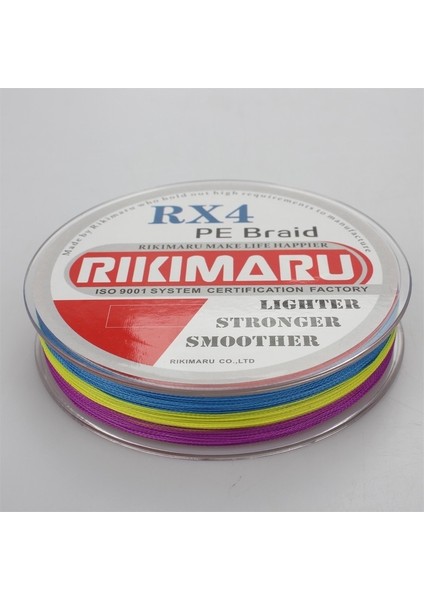 Rikimaru 0.14 mm Rx4-4 Katlı 300 Metre,12.2 kg Çeker ,multicolour Renk, Ip,örgü,ipek Misina