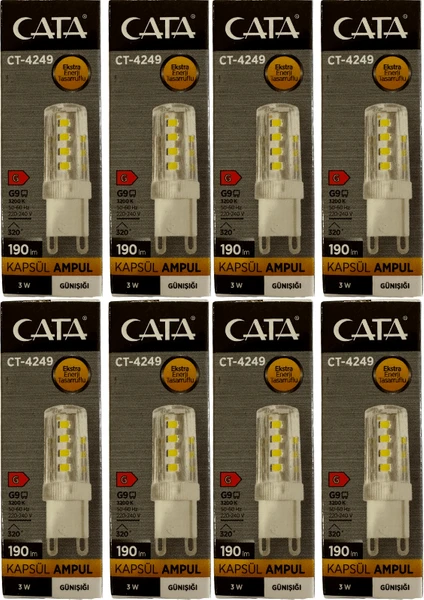 CT-4249 3W 3200K (Günışığı) G9 Duylu Kapsül LED Ampul (8 Adet)