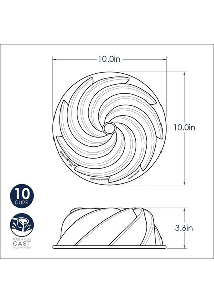 Nordic Ware Nordicware Heritage Kek Kalıbı - 10 Cup