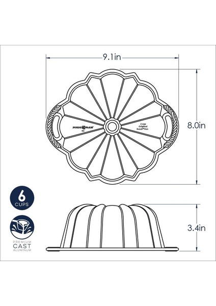 Nordic Ware Nordicware 60. Yıl Özel Bundt Kek Kalıbı - 6 Cup