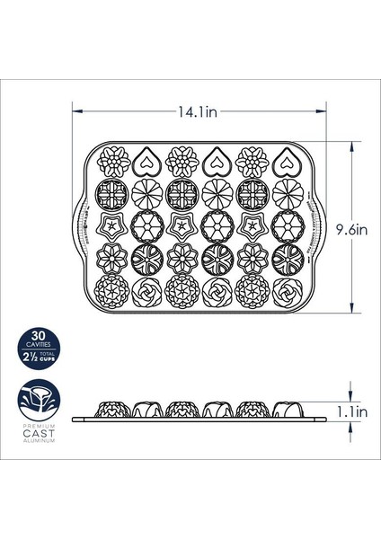 Nordic Ware Nordicware 5 Çayı Mini Kek Şekilleri Kalıbı