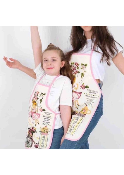 Mutfak Önlüğü Analı Kızlı Su Geçirmez