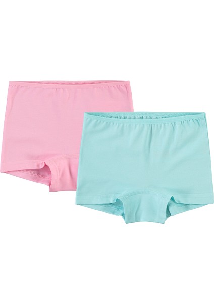 Kız Çocuk 2'li Boxer Set 2-10 Yaş Pembe-Mint