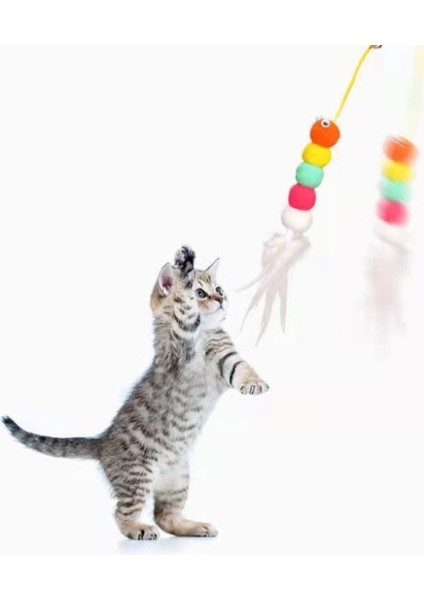 Elastik Kendinden Yapışkanlı Renkli Kedi Oyun Oltası Kedi Oyuncağı Yapışkanlı Olta Eğitim Oyuncağı fiyatları