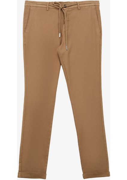 Normal Bel Dar Paça Slim Fit Vizon Erkek Pantolon 4C0124100013