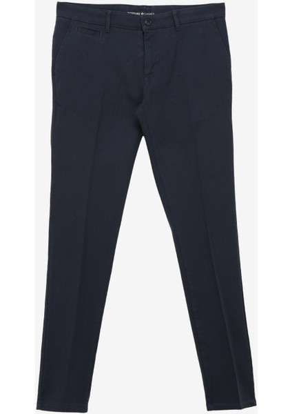 Normal Bel Dar Paça Slim Fit Lacivert Erkek Pantolon 4A0124100064