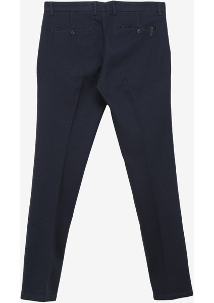 Normal Bel Dar Paça Slim Fit Lacivert Erkek Pantolon 4A0124100064