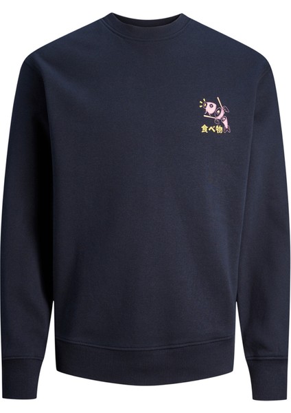 Yuvarlak Yaka Lacivert Erkek Sweatshırt 12248538_JORMAKI Sweat Crew Neck Tg