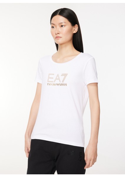 Bisiklet Yaka Düz Beyaz Kadın T-Shirt 8NTT67 modelleri