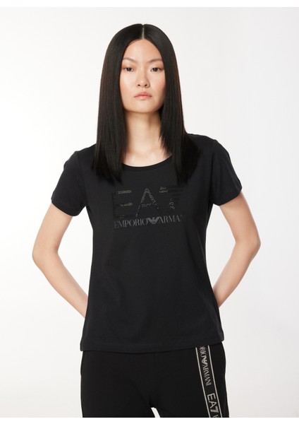 Bisiklet Yaka Düz Siyah Kadın T-Shirt 6RTT29 fiyatları