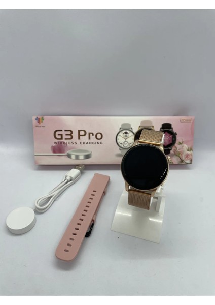 Watch G3 Pro Mini 42 mm Android ve Ios Tüm Akıllı Telefonlar ile Uyumlu 2 Kordonlu Akıllı Saat TTGT3PROMVN43