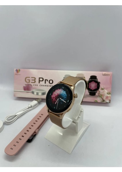 Watch G3 Pro Mini 42 mm Android ve Ios Tüm Akıllı Telefonlar ile Uyumlu 2 Kordonlu Akıllı Saat TTGT3PROMVN43