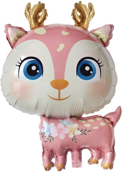 Geyik Pembe Folyo Balon 49X74,5 cm