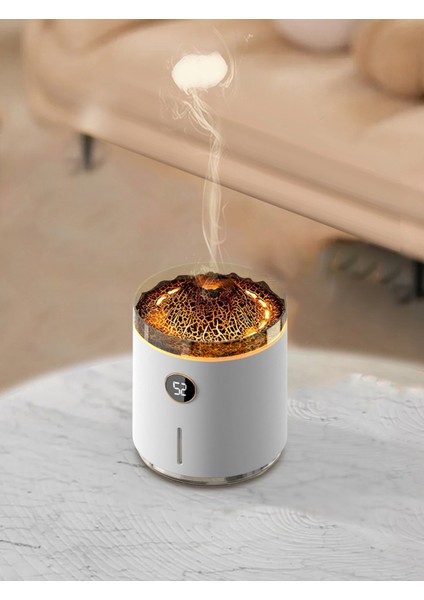 350ML Şarjlı Volkanik Işıklı Ultrasonik Hava Nemlendirici Buhar Makinesi ve Aroma Difüzörü Aromaterapi