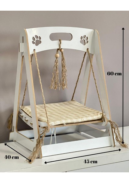 Ahşap Xxl Büyük Kedi Salıncagı Kedi Yatagı Kedi Evi Minder Dahil 8 mm Mdf indirimleri