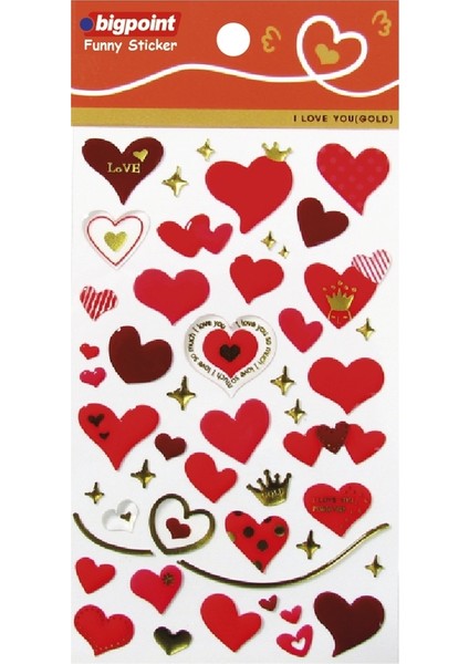 Sticker Kırmızı Kalpler 15'li Paket