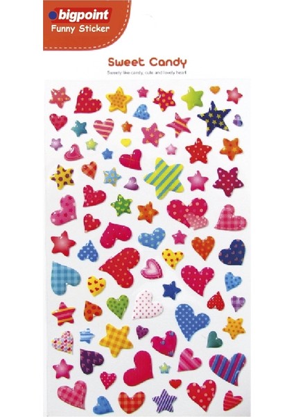 Sticker Karışık Kalpler ve Yıldızlar 15'li Paket