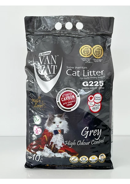 Van Cat Vancat G225 Grey Aktif Karbonlu Süper Topaklanan Ince Taneli 10 Lt