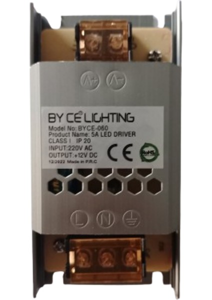 60W Ultra Slim Alüminyum LED Trafosu 5A 12V
