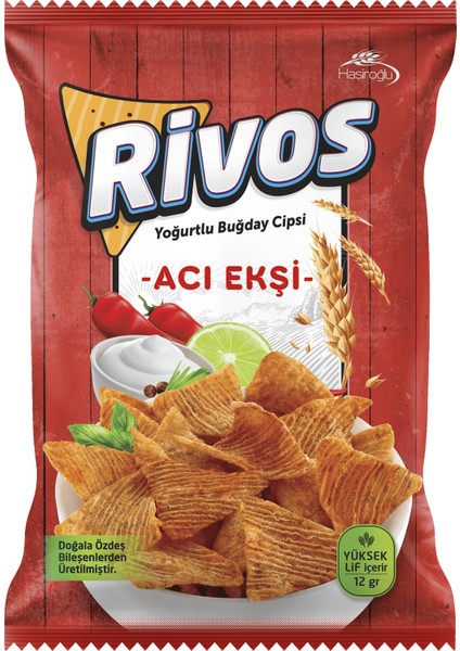 Rivos Yoğurtlu Buğday Cipsi (Acı Ekşi) 56 Gr*24 Adet