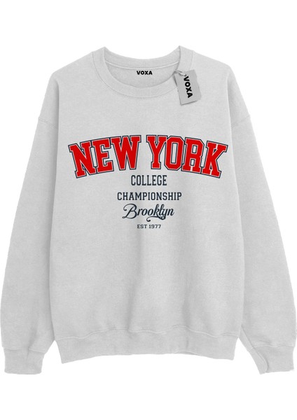 Oversize Unisex College Kalın 3 Ip Baskılı Sweat