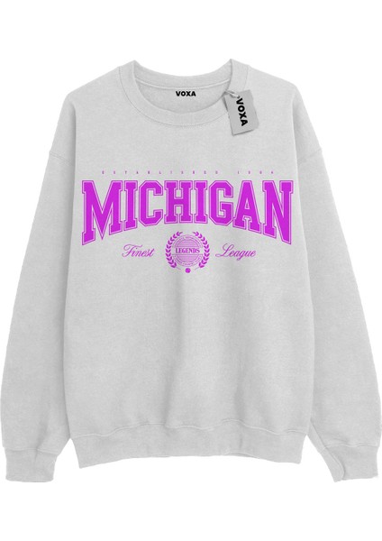 Oversize Unisex College Kalın 3 Ip Baskılı Sweat