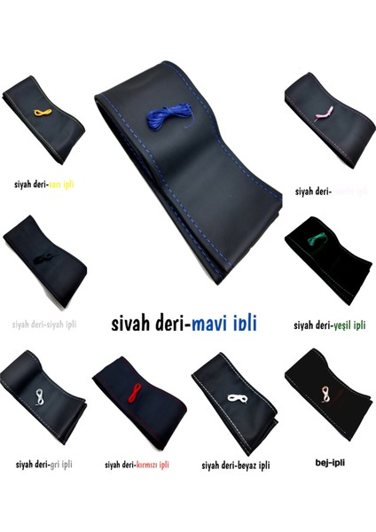 Deri Dikmeli Direksiyon Kılıfı Düz Desenli Esnek Kokusuz A+Plus modelleri