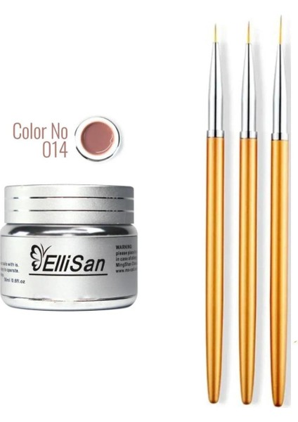 Protez Tırnak Jeli Builder Gel 56 gr + Tırnak Süsleme Desen Fırçası Seti No:2191