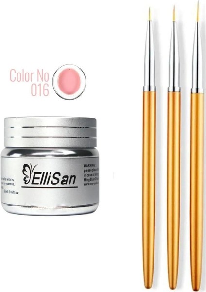 Protez Tırnak Jeli Builder Gel 56 gr + Tırnak Süsleme Desen Fırçası Seti No: 2191
