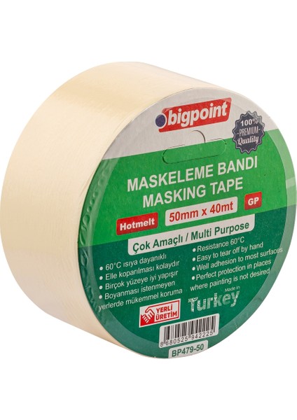 Maskeleme Bandı 50 mm x 40 m 4'lü Kutu