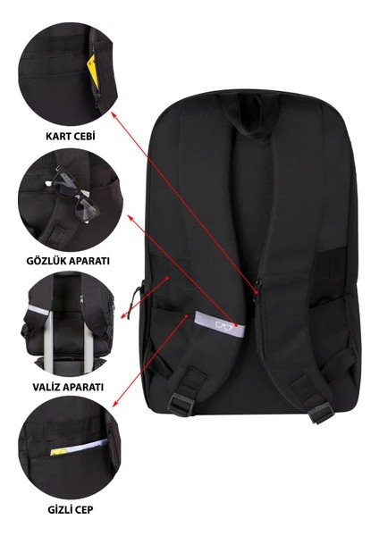 17.3-15.6 Inç 5 Bölmeli Darbe Korumalı Su Itici Kumaş ve Fermuar Özellikli Laptop Sırt Çantası fırsatları