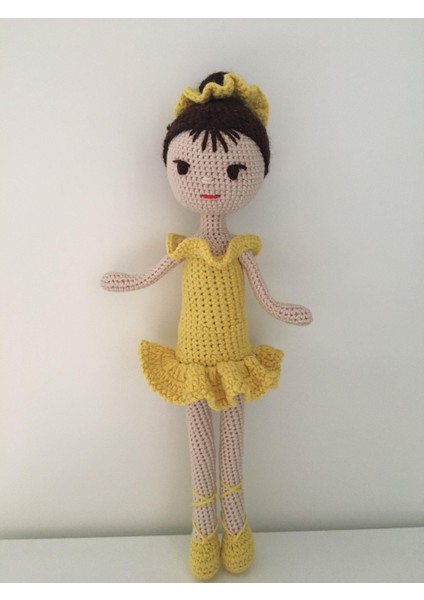 Sarı Balerin Bebek Amigurumi Organik Oyuncak