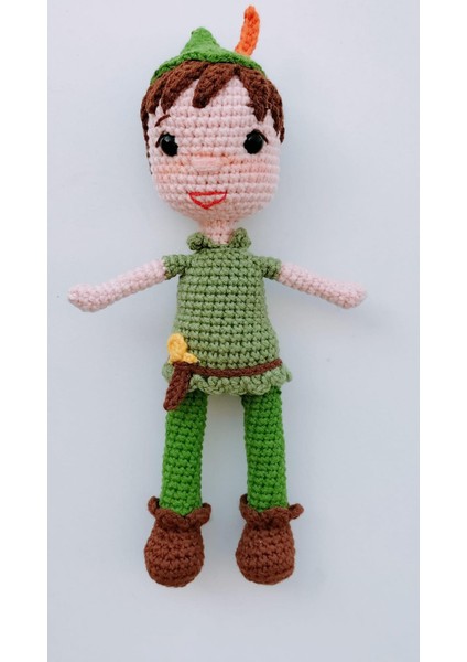 Minyatür Peter Pan Bebek Amigurumi Organik Oyuncak