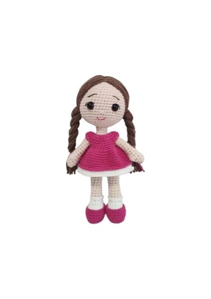 Minyatür Pembe Fındık Bebek Amigurumi Organik Oyuncak