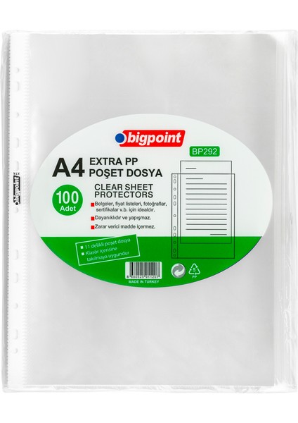 Poşet Dosya Extra 50 Mikron 100'LÜ Paket x 5 Paket