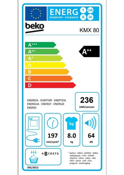 Kmx 80 8 kg A++ Enerjili Isı Pompalı Kurutma Makinası (10 Yıl Motor Garantili)