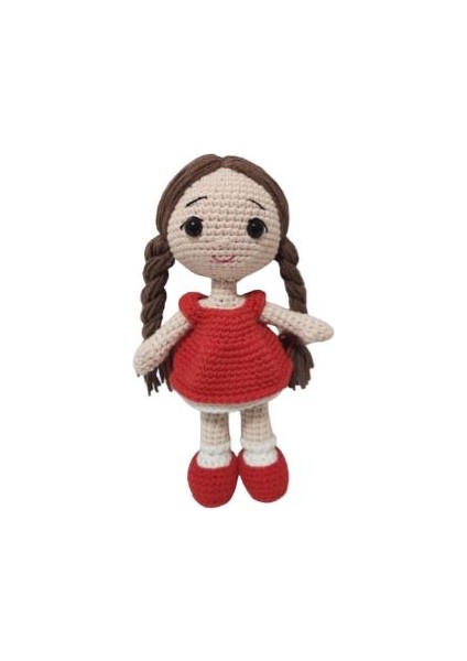 Minyatür Kırmızı Fındık Bebek Amigurumi Organik Oyuncak