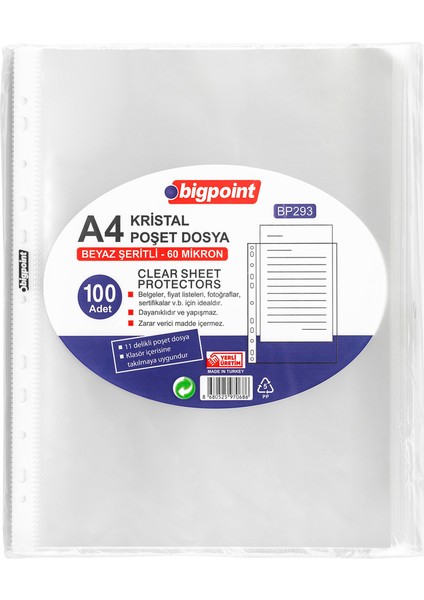 Poşet Dosya Kristal 60 Mikron 100'LÜ Paket x 5 Paket