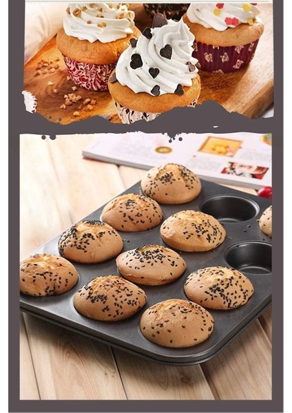 Muffin Kalıbı 12'li Kek Pasta Kurabiye Cupcake Lüx Muffin Kalıbı Kek Çörek Fırın Kapsülü fiyatları